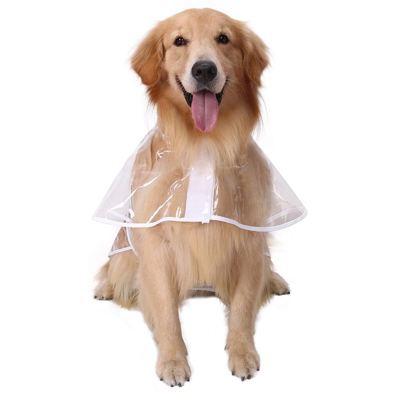 HDE Dog Raincoat Jacket Reflective Adjustable Hooded Pet Poncho Rain Coat with Leash Hole for Small to X-Large Dogs Clear - L - Image 2